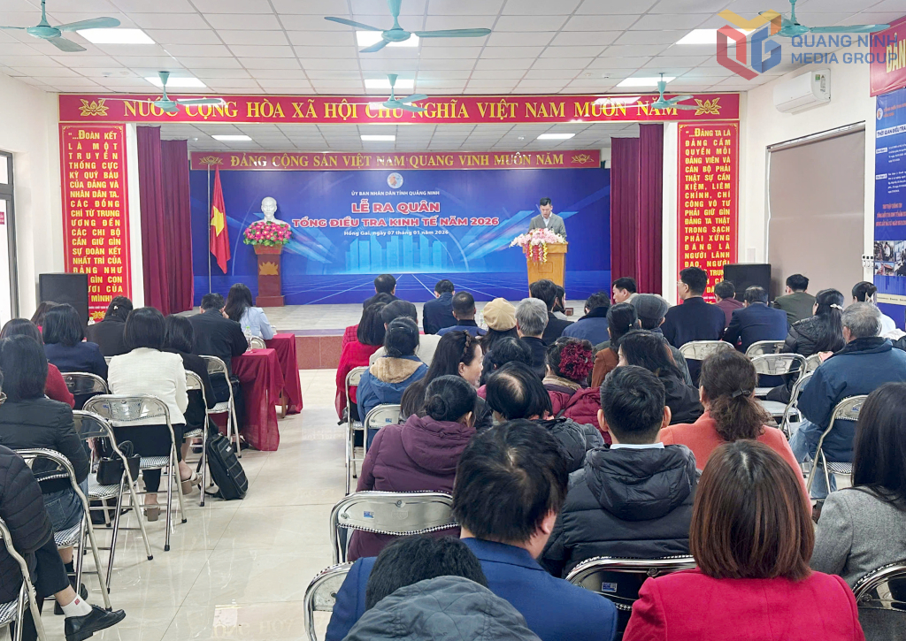 Quang cảnh Lễ ra quân Tổng điều tra kinh tế năm 2026 tỉnh Quảng Ninh.